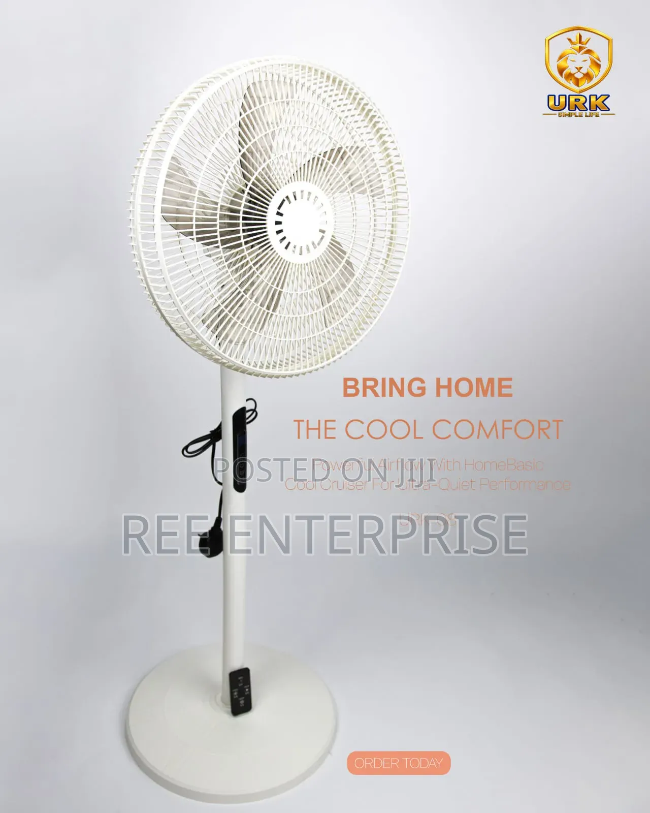  Urk-08 Stand Fan
✓ Remote Control
✓ Powerful Airflow