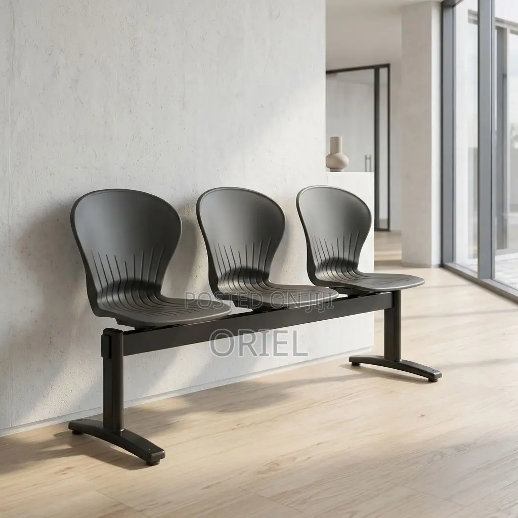 Office Bench : Three-Seat Plastic Office Reception Bench