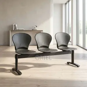 Office Bench : Three-Seat Plastic Office Reception Bench