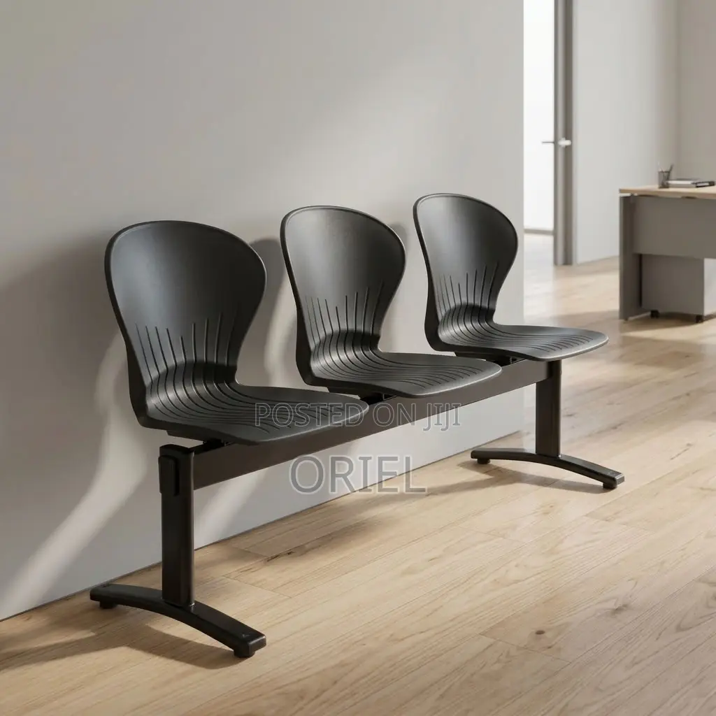 Office Bench : Three-Seat Plastic Office Reception Bench