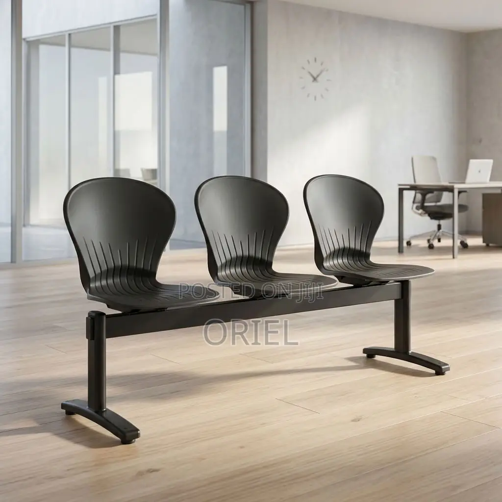 Office Bench : Three-Seat Plastic Office Reception Bench