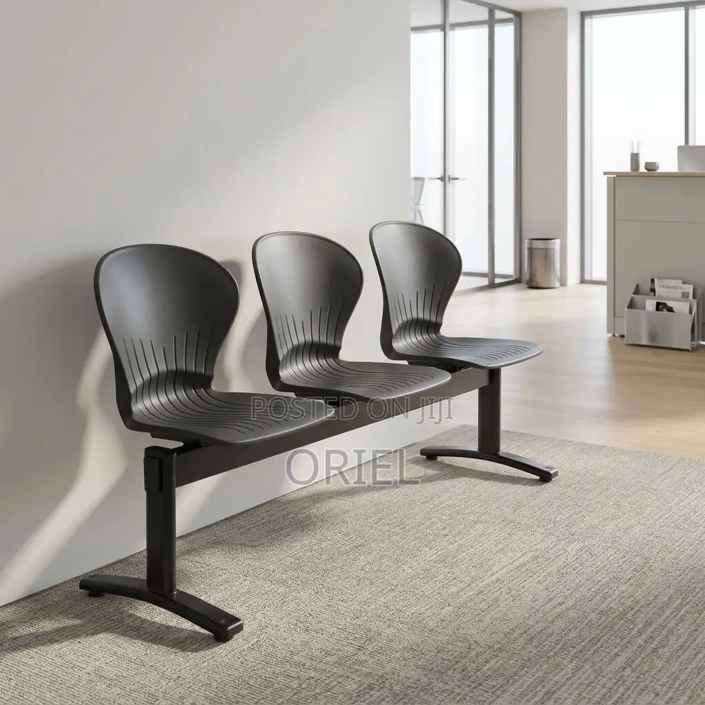 Office Bench : Three-Seat Plastic Office Reception Bench