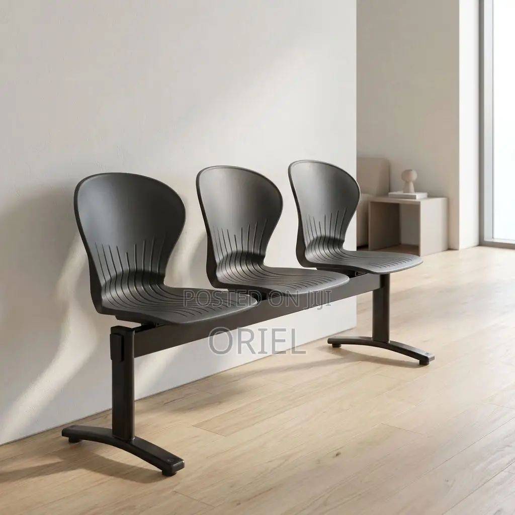 Office Bench : Three-Seat Plastic Office Reception Bench