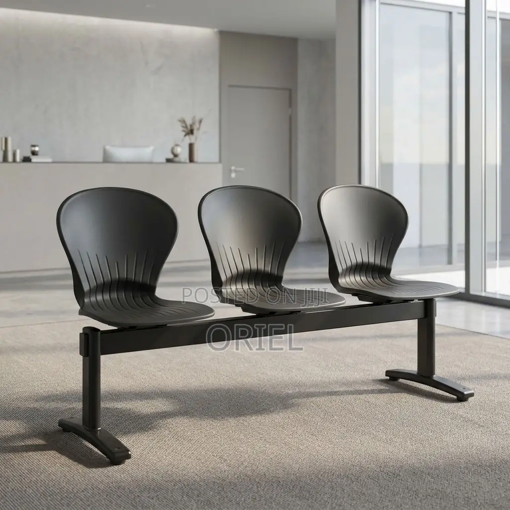 Office Bench : Three-Seat Plastic Office Reception Bench