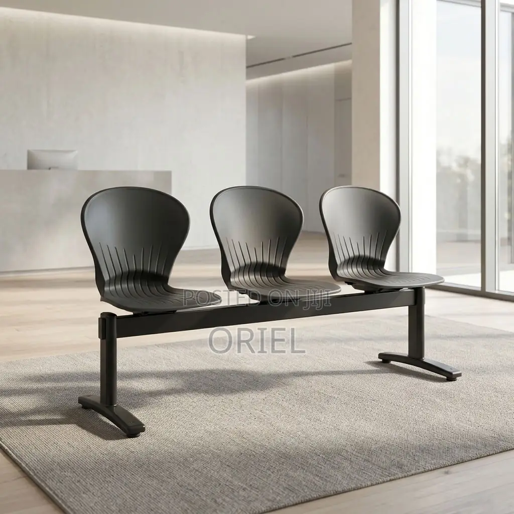 Office Bench : Three-Seat Plastic Office Reception Bench