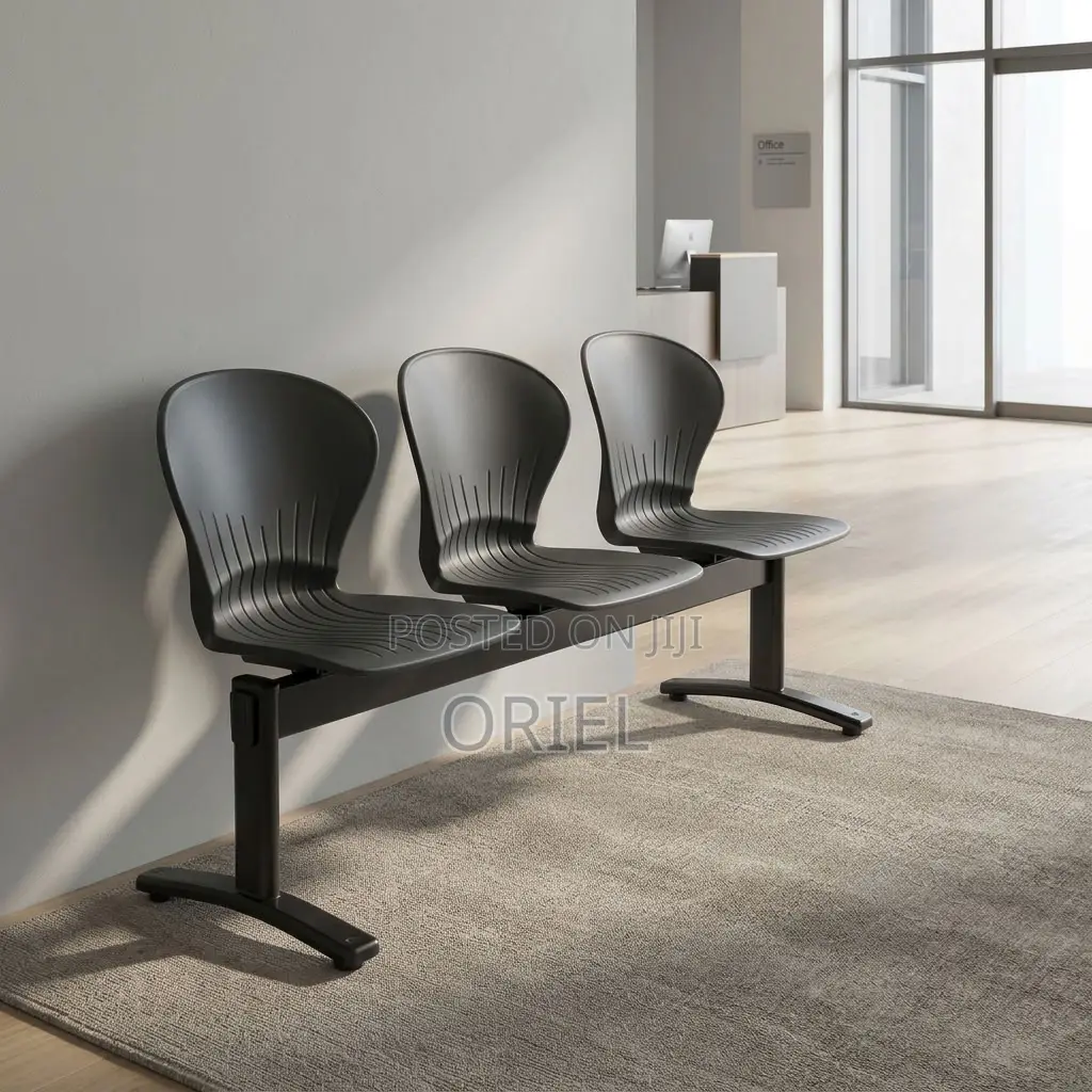 Office Bench : Three-Seat Plastic Office Reception Bench