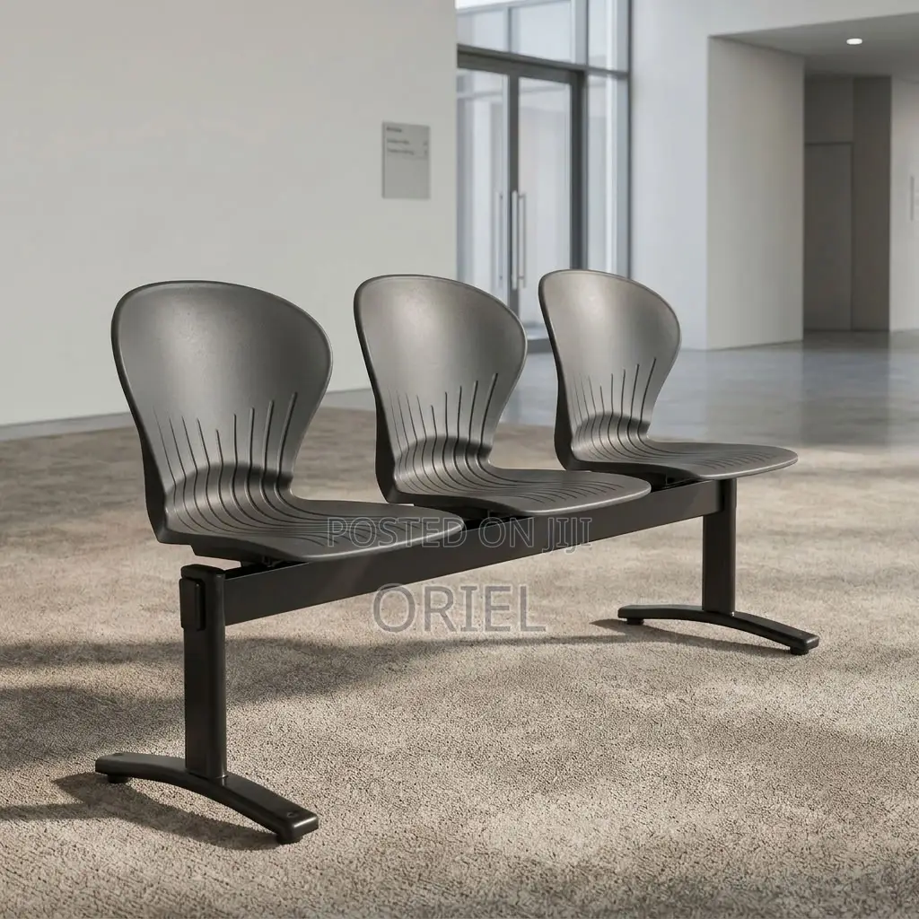 Office Bench : Three-Seat Plastic Office Reception Bench