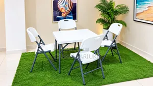 Folding Table and Chairs Set -White |Home and Events