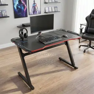 Office Desk : Black Computer Gaming Workstation