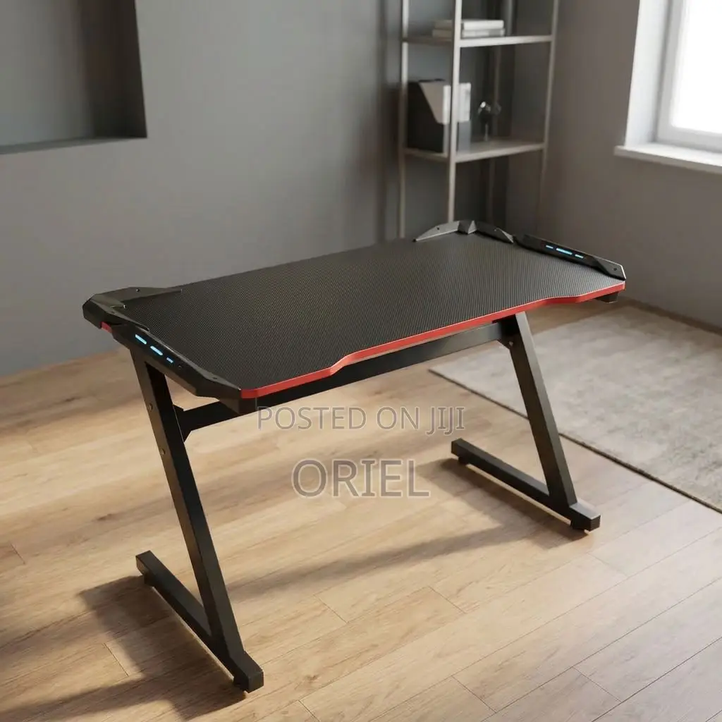 Office Desk : Black Computer Gaming Workstation