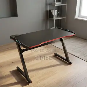 Office Desk : Black Computer Gaming Workstation