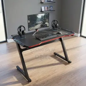 Office Desk : Black Computer Gaming Workstation