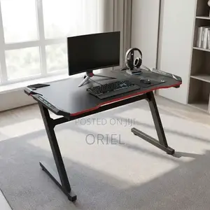 Office Desk : Black Computer Gaming Workstation