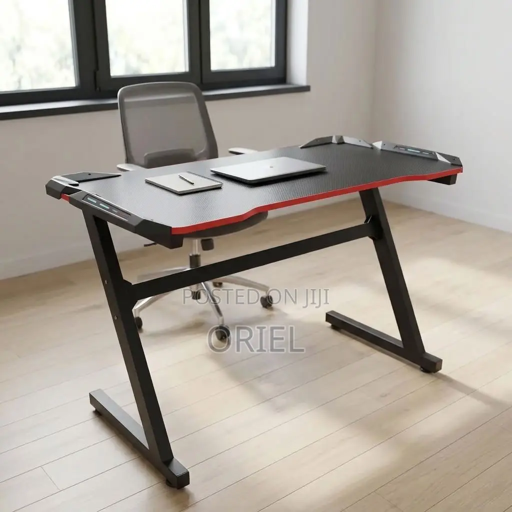 Office Desk : Black Computer Gaming Workstation