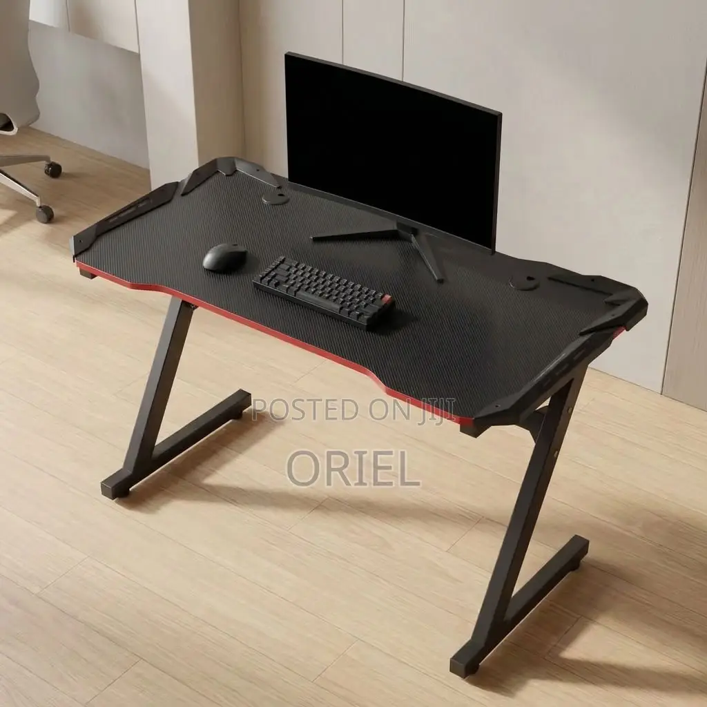 Office Desk : Black Computer Gaming Workstation