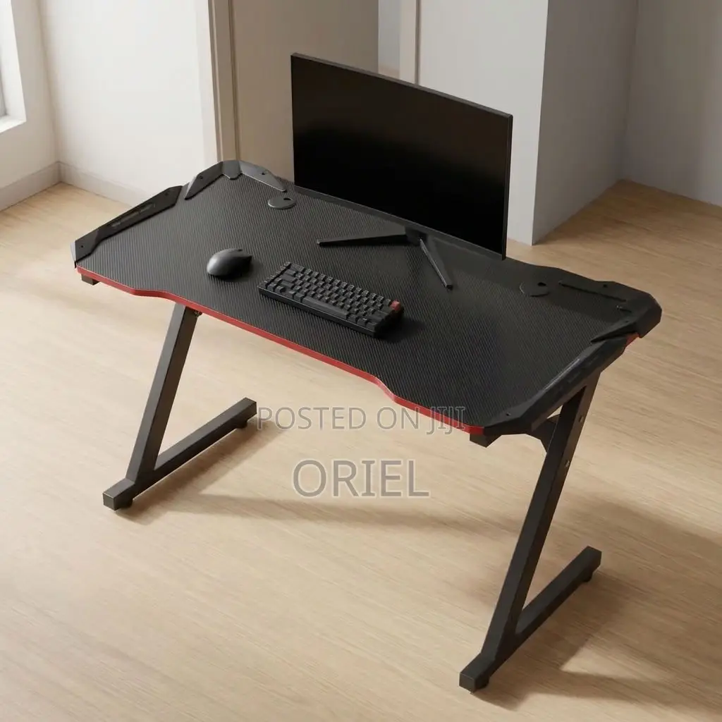 Office Desk : Black Computer Gaming Workstation
