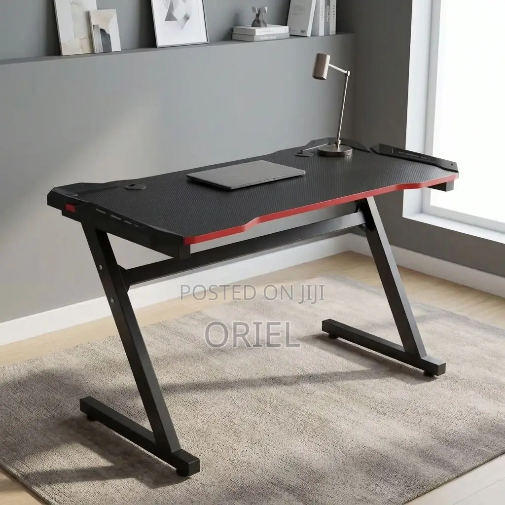 Office Desk : Black Computer Gaming Workstation