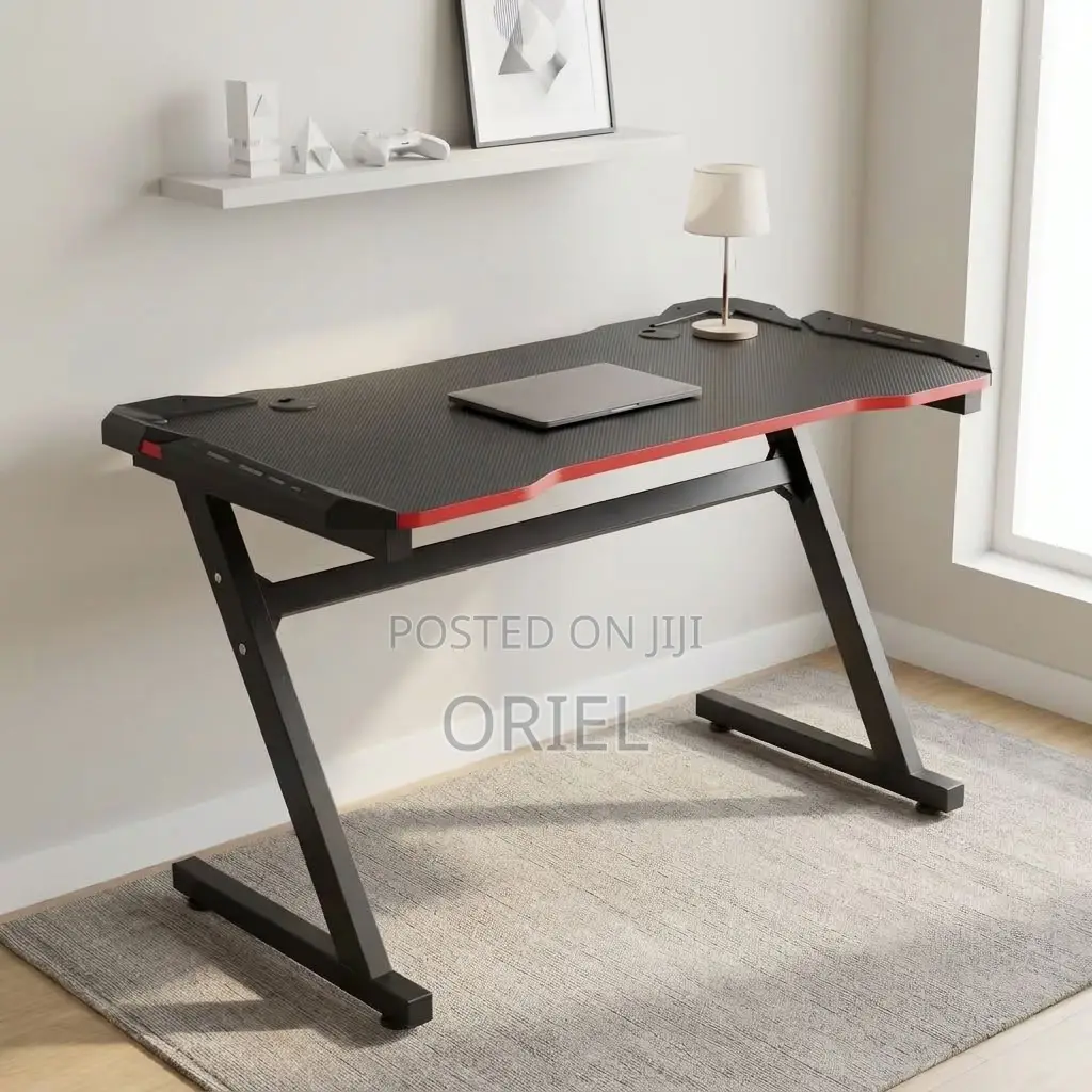 Office Desk : Black Computer Gaming Workstation