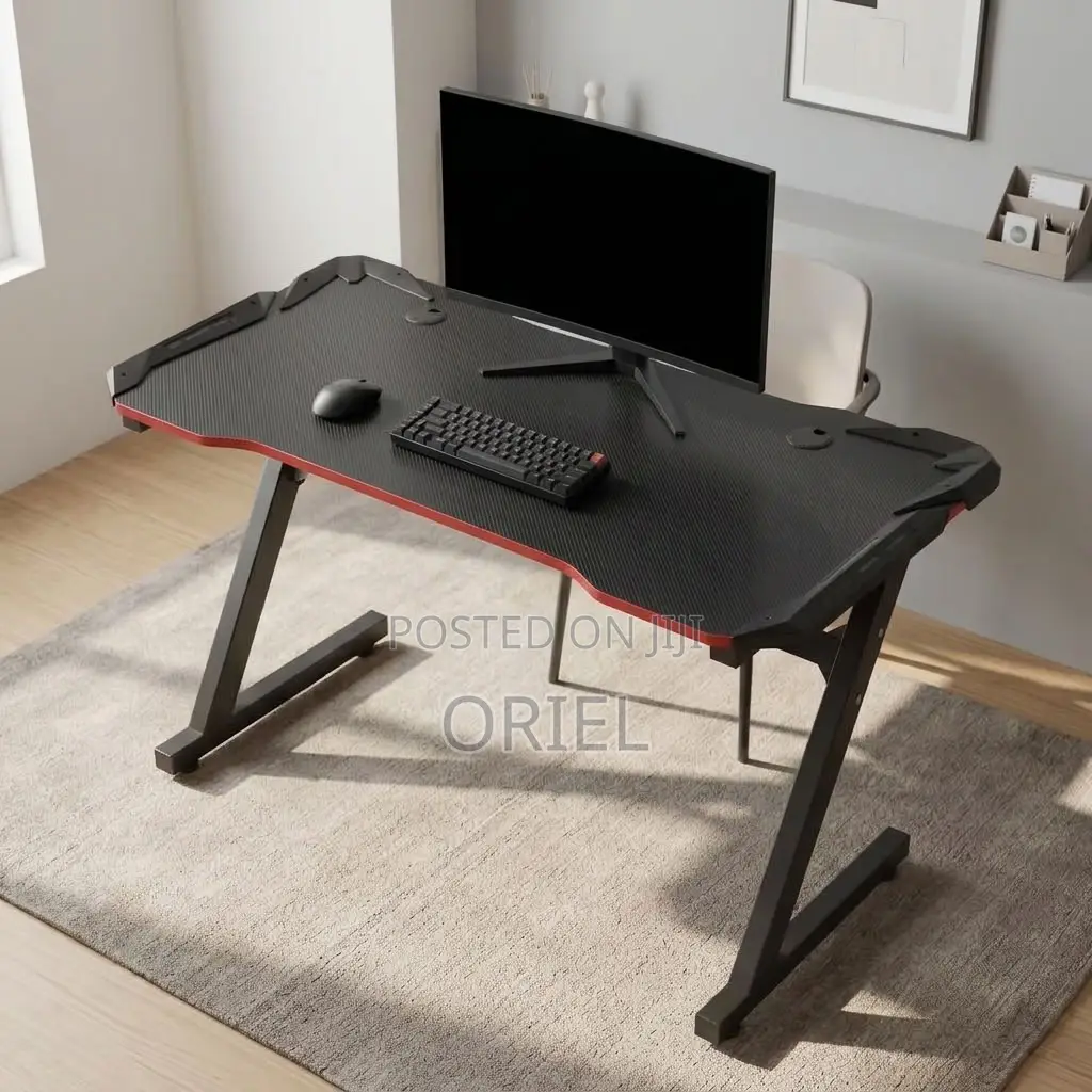Office Desk : Black Computer Gaming Workstation