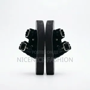 Unisex Leather Sandals – Black