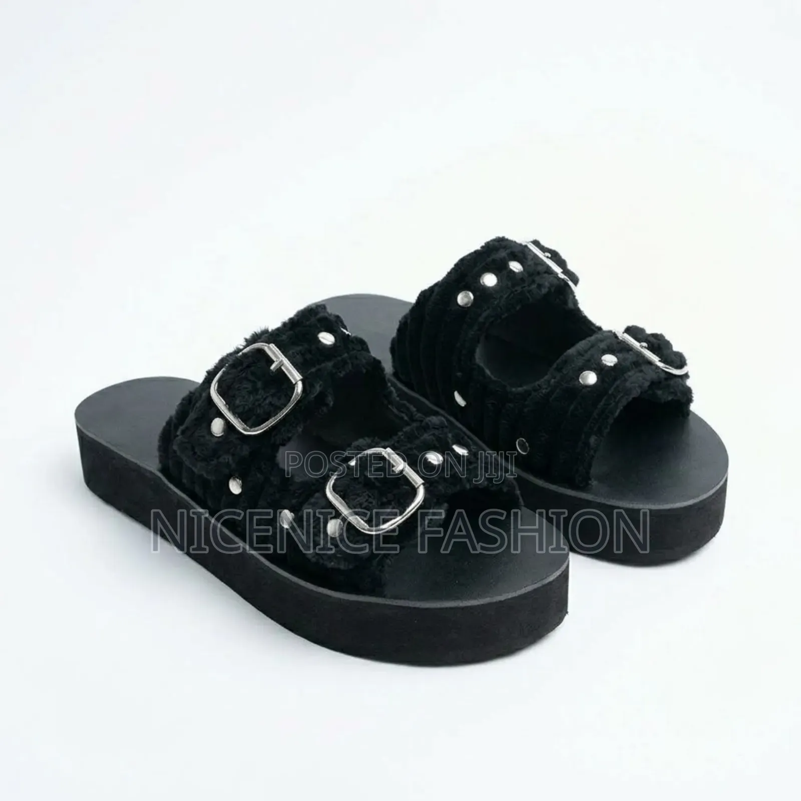 Unisex Leather Sandals – Black