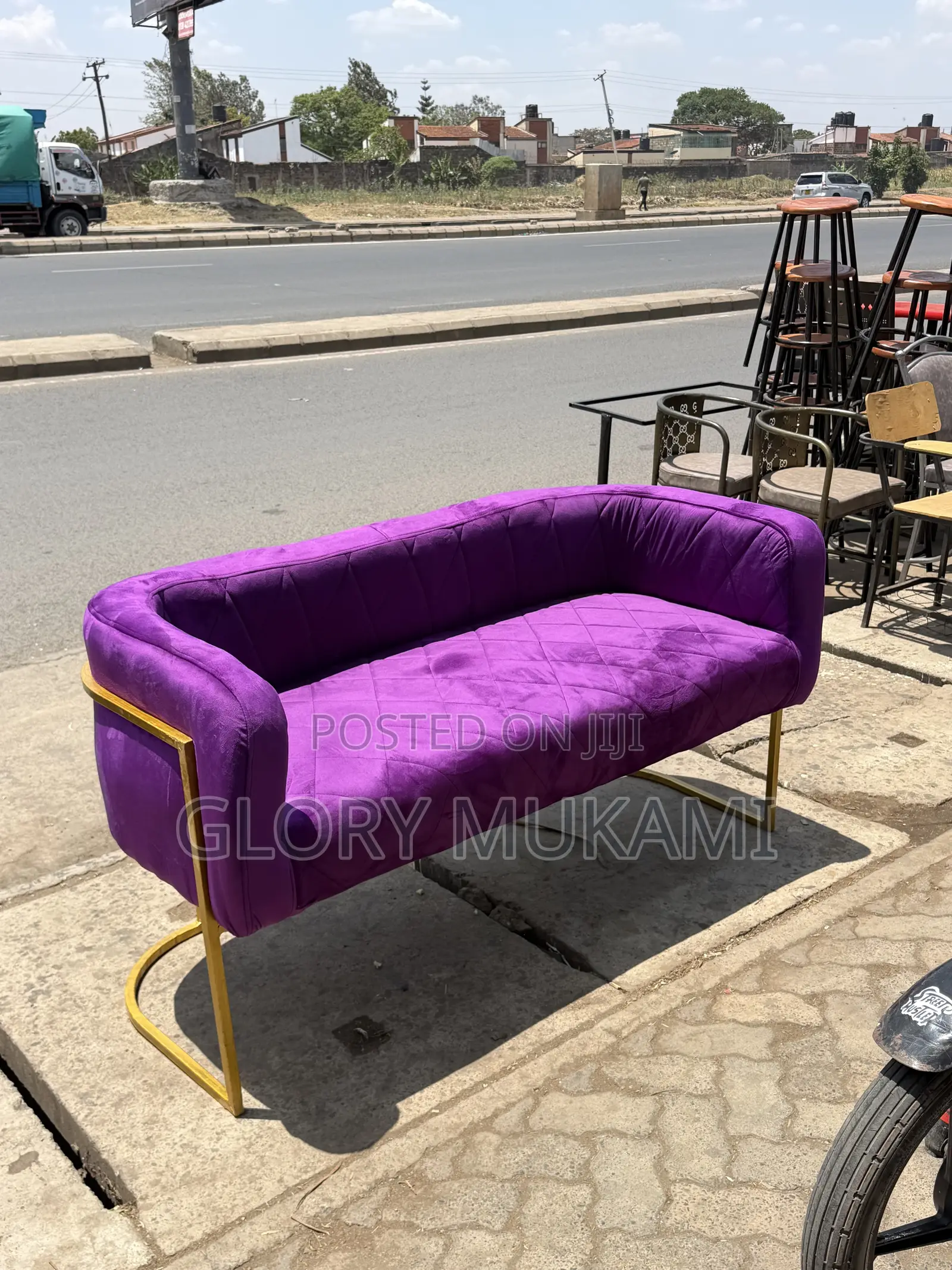 Purple Waiting Bench Chair