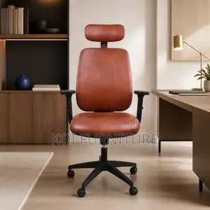 Office Chair : Camel-Colored Executive Ergonomic Office Chair
