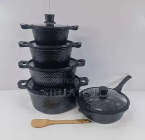 Bosch 11-Piece Granite Non-Stick Cookware Set in Black,