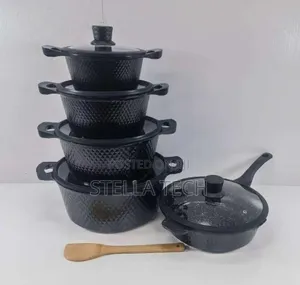 Bosch 11-Piece Granite Non-Stick Cookware Set in Black,