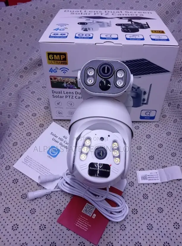 High-Resolution Ubox 6Mp Dual Lens/ Dual Screen 4G Solar PTZ Camera