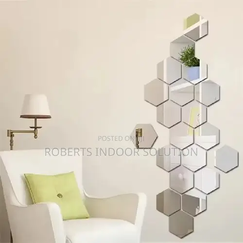 Hexagonal Wall Mirror for Living Room