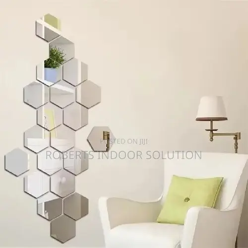 Hexagonal Wall Mirror for Living Room