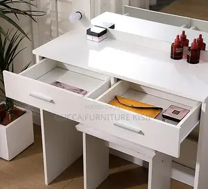 White Vanity Dressing Table With a Sliding Mirror