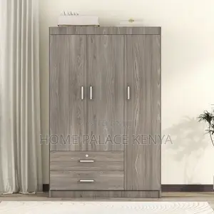 Wardrobe; Modern Wooden Bedroom Closet With Three Doors for Storage