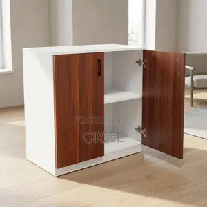 Office Credenza : Wooden Storage Cupboard With Two Doors