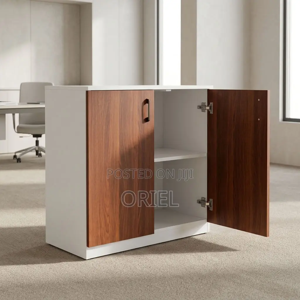 Office Credenza : Wooden Storage Cupboard With Two Doors