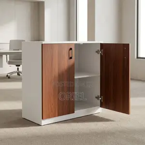 Office Credenza : Wooden Storage Cupboard With Two Doors