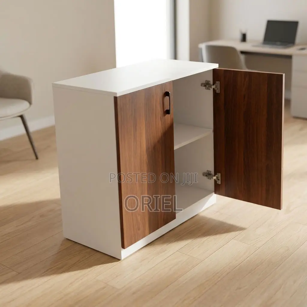 Office Credenza : Wooden Storage Cupboard With Two Doors