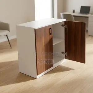 Office Credenza : Wooden Storage Cupboard With Two Doors