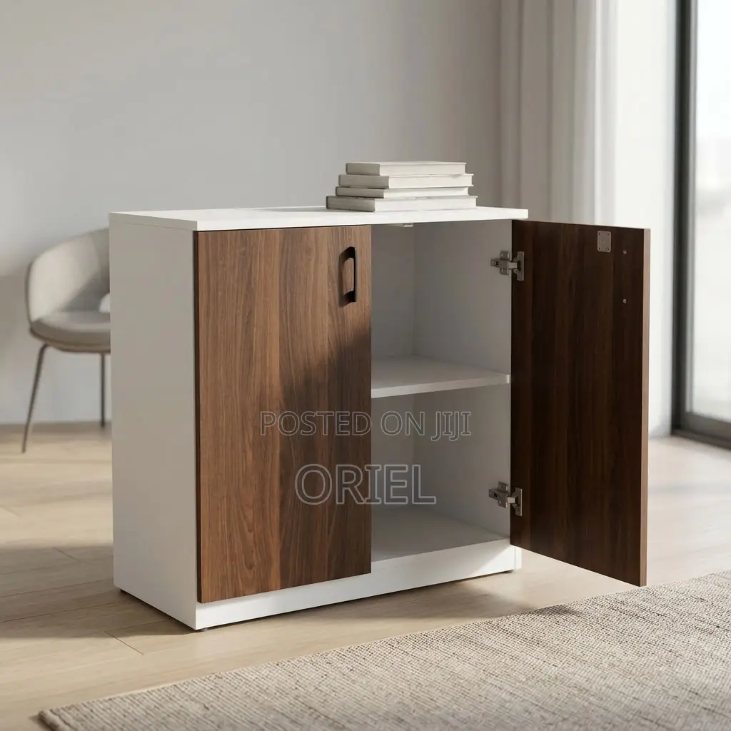 Office Credenza : Wooden Storage Cupboard With Two Doors