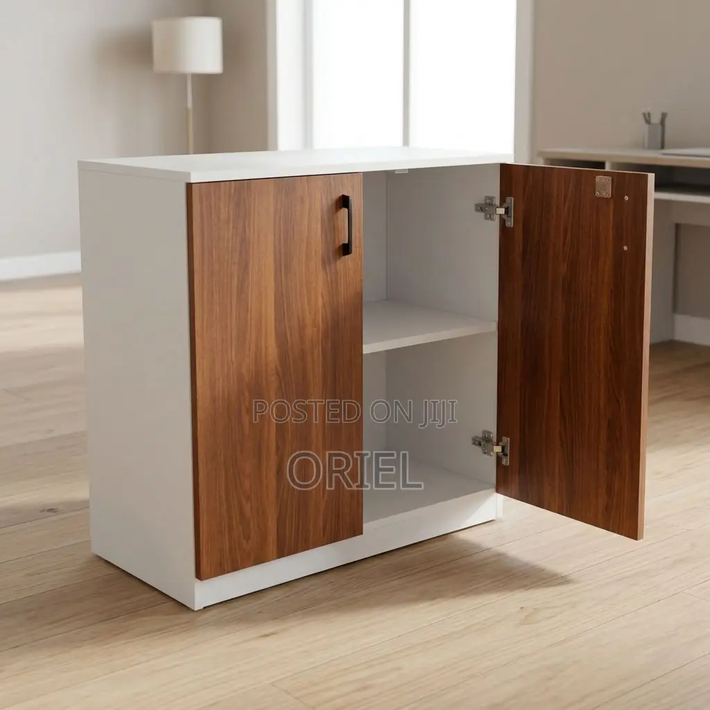 Office Credenza : Wooden Storage Cupboard With Two Doors