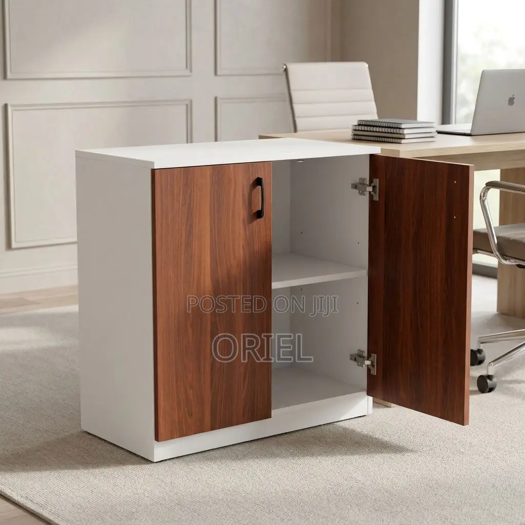 Office Credenza : Wooden Storage Cupboard With Two Doors