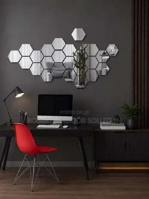 DIY Removable 3D Hexagonal Self Adhesive Mirror