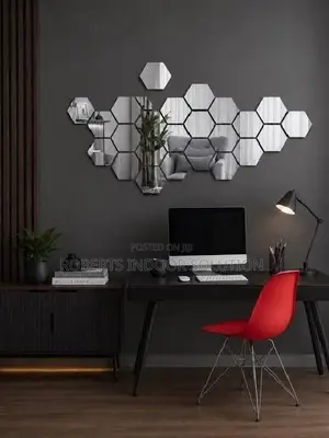 DIY Removable 3D Hexagonal Self Adhesive Mirror