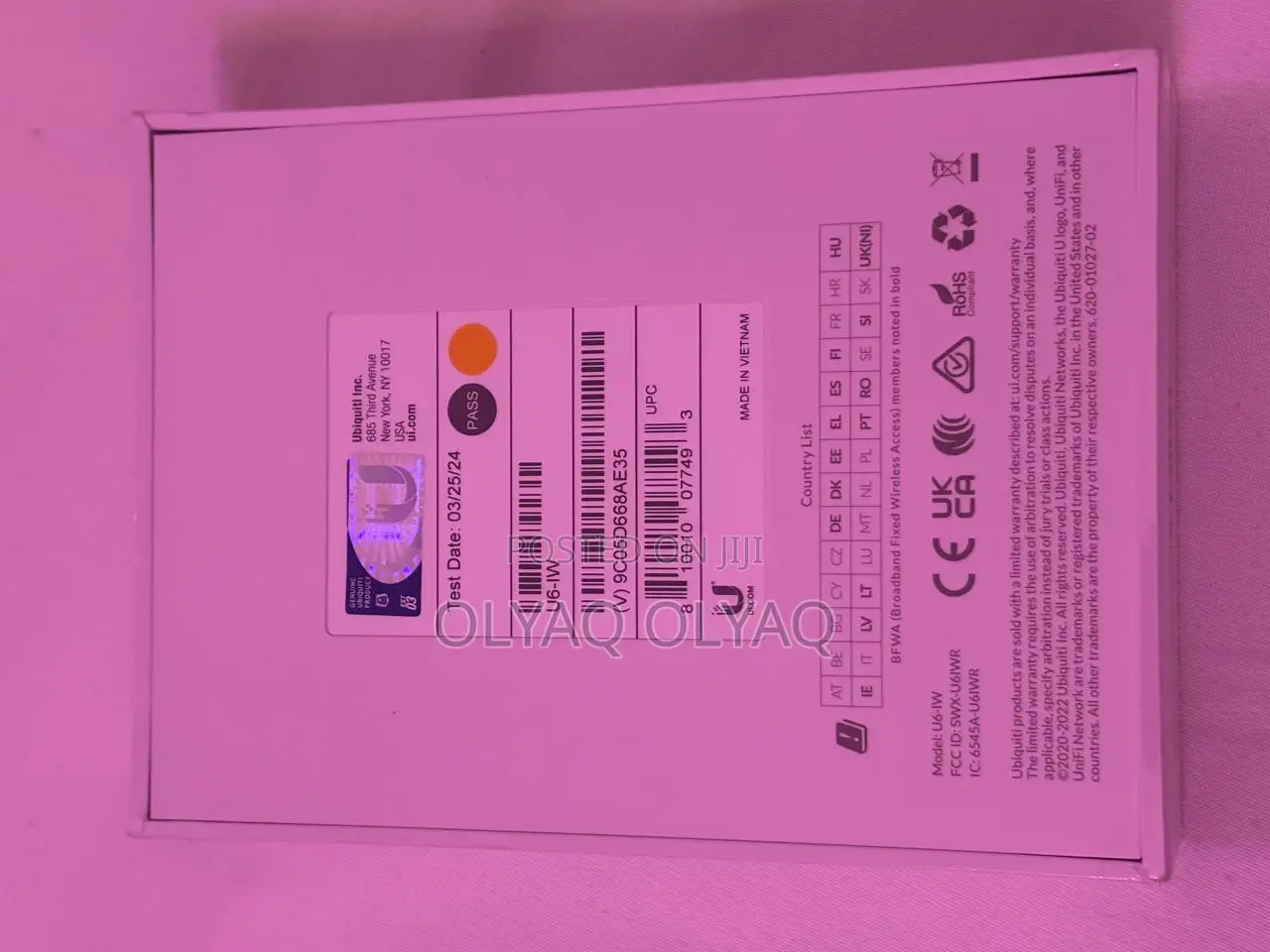 Unifi U6-Inwall