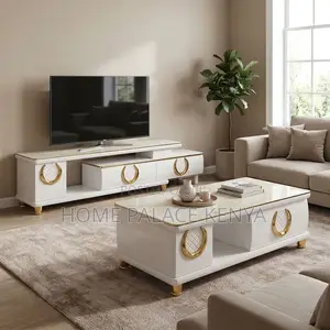 Living Room Furniture; Marble Stand & Matching Coffee Table