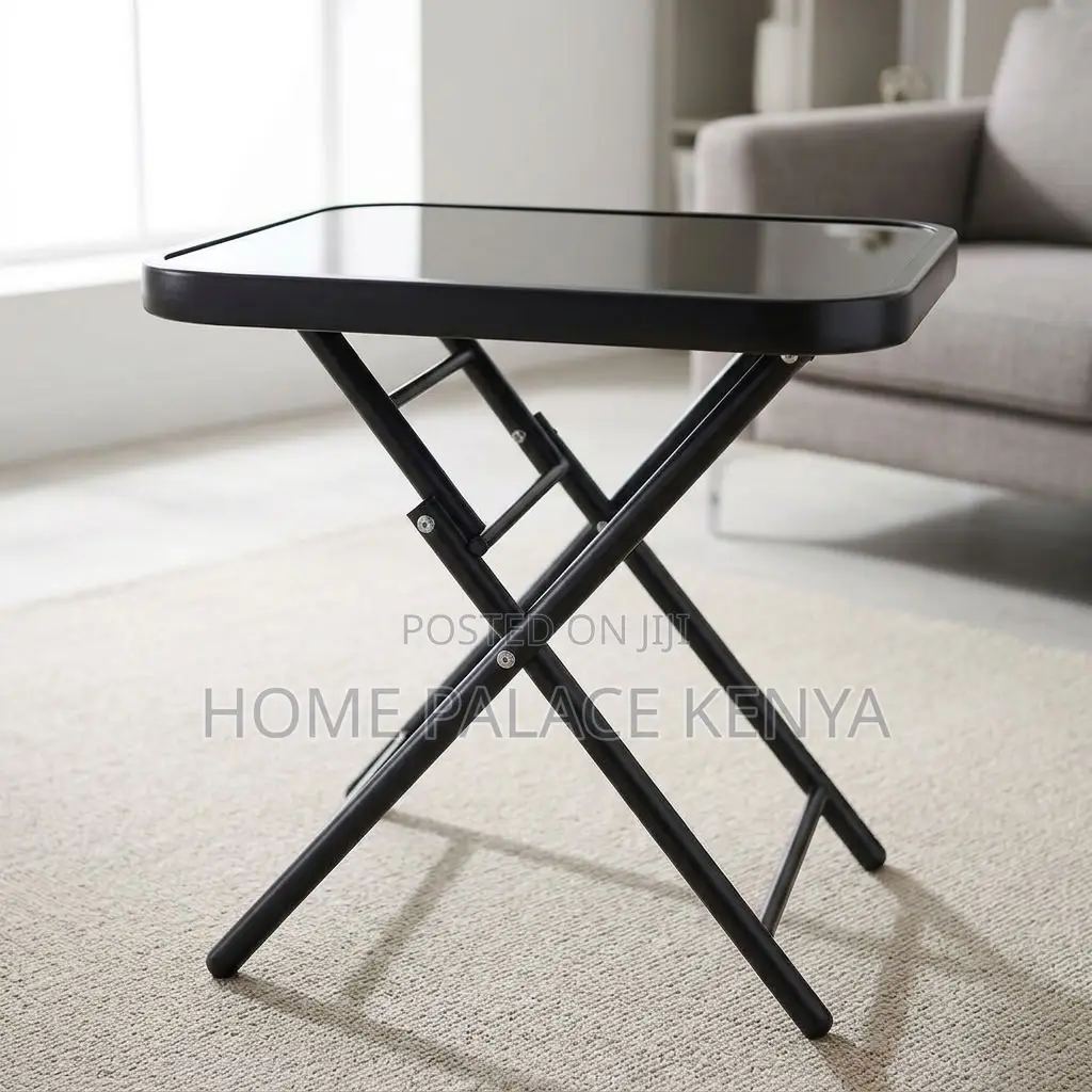 Home Table; Glass Top Foldable Balcony Table