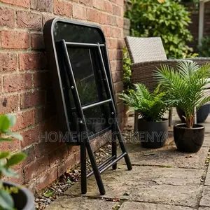 Home Table; Glass Top Foldable Balcony Table