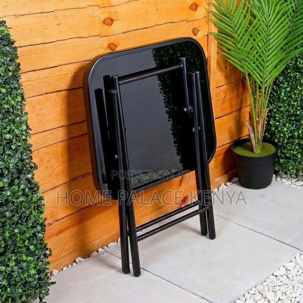 Home Table; Glass Top Foldable Balcony Table