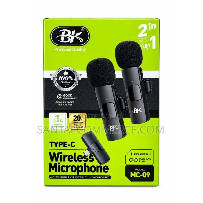 BK MC-09 Type-C Dual Wireless Microphone
